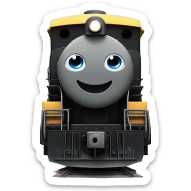 A electric locomotive (With little shiny black Kirby eyes) sticker