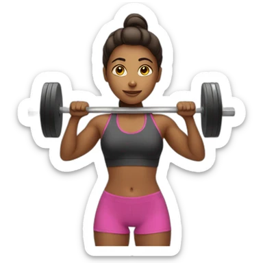 girl with barbell sticker