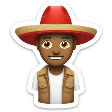 mon con sombrero rojo sticker