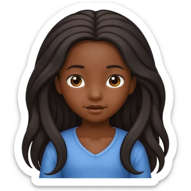 Black little girl with long hair sticker