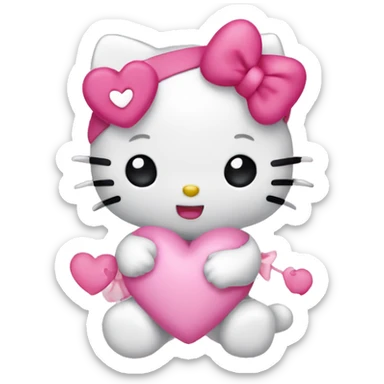 Hello kitty love sticker