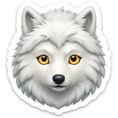 White wolf emoji sticker