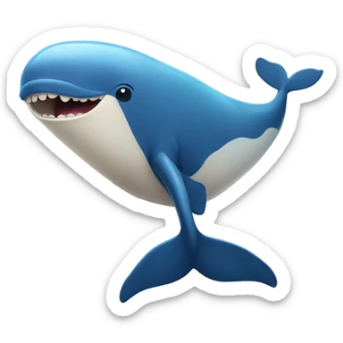 A whale with butterflies in its stomach smiling heart emoji sticker