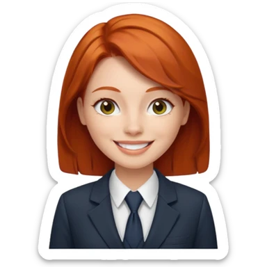 redhead woman with office look sticker
