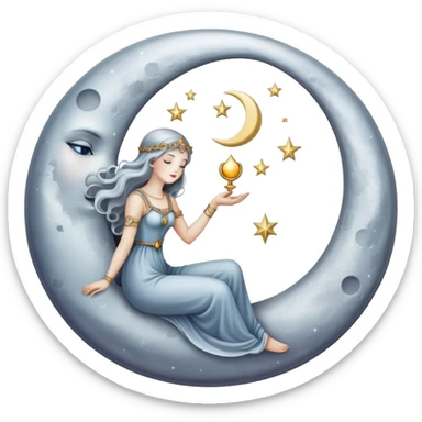 Moon tarot card sticker