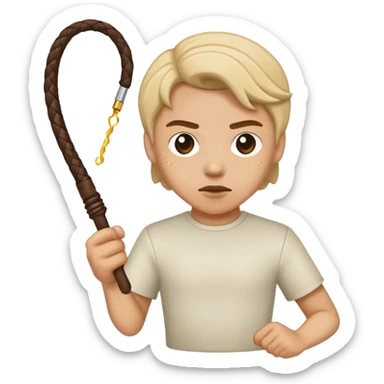 A person whipping a whip sticker