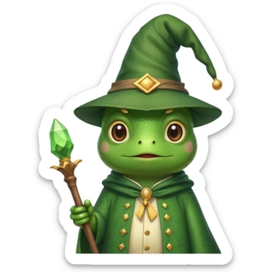 cute frog wizard sticker