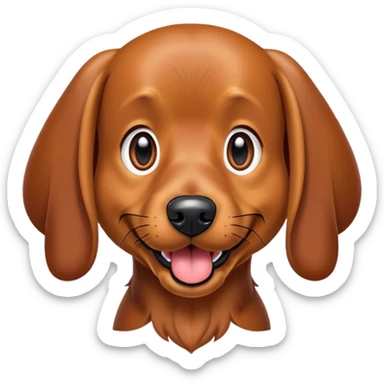 Un chien teckel marron qui tire la langue  sticker