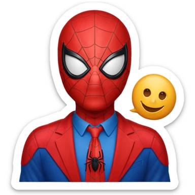 Spider-Man with the sign that says happy anniversary sticker