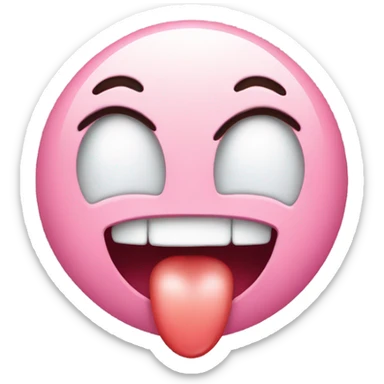 Emoji with tongue sticking out with heart eyes and drool sticker