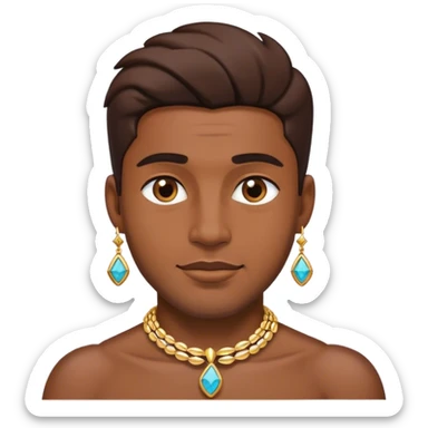 male portrait with jewelry sticker