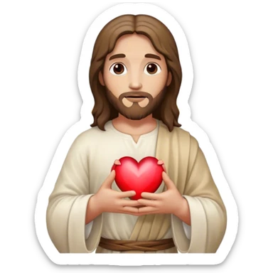 Jesus christ with a heart in his hands  sticker