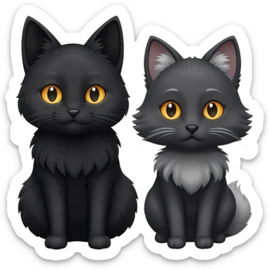 Black cat sucking silver fox sticker