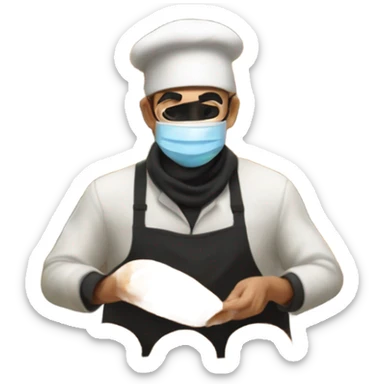 bank robber counting bread sticker