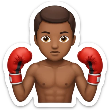 athlete in boxing gloves sticker
