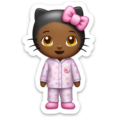Hello kitty who is wearing pajama sticker