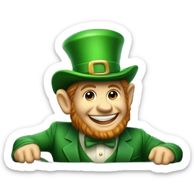 I leprechaun driving a limousine sticker