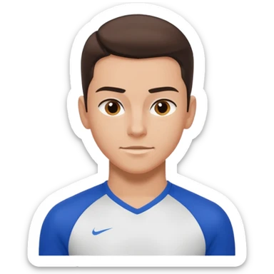 teen boy slick back brunette hair wearing sport clothes giving famous school boy vibe with confident attitude and smirk sticker