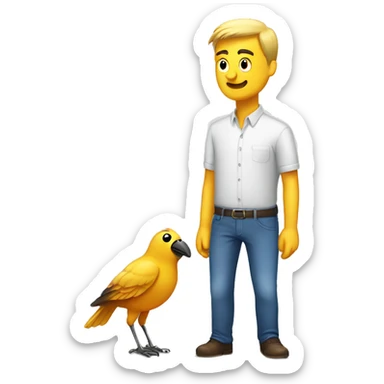 Bird pooping on man sticker