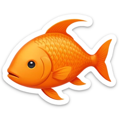 fish in ios style minimalistic sticker