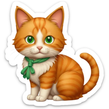 a cat with a knot in its tail sticker