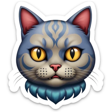 tattooed-scary-looking-cat-with-heavy-face-tattoes sticker