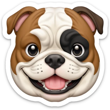 Black and white happy boy English bulldog with a big smile sticker
