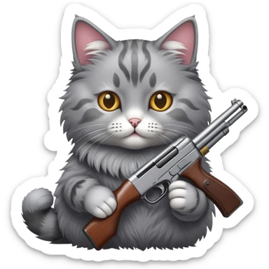 Cat with a shotgun sticker