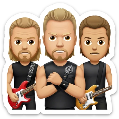 Metallica band/ Photorealistic James Hetfield, Kirk Hammet, Lars Ulrich, Rob Trujilho sticker