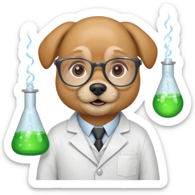 dog scientist sticker