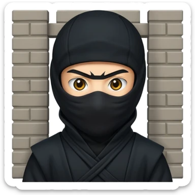 ninja peeking from behind a wall sticker