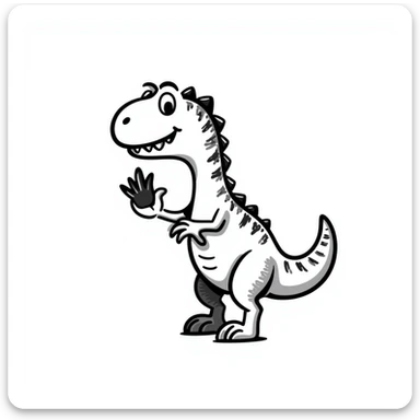 T-Rex giving the middle finger sticker