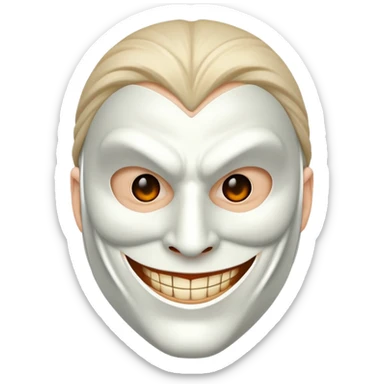 masked man, evil, smile sticker