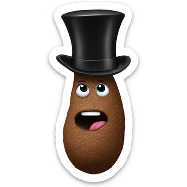 A turd with a top hat  sticker
