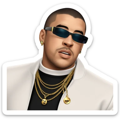 stylish male with jewelry sticker