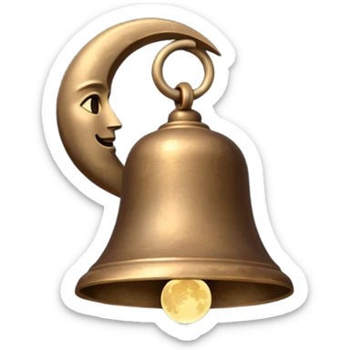 the midnight bell with moon at the back sticker