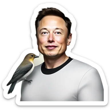 elon musk with bird sticker