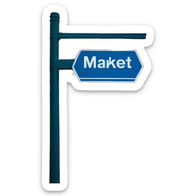 Street sign that says MARKET in blue sticker