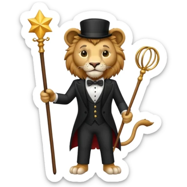Magician lion body sticker