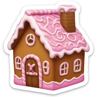 Pink Ginger bread house sticker