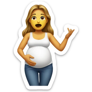 pregnant woman throwing up sticker