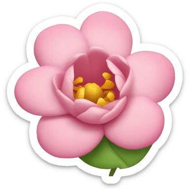 Feliz bonita com uma flor rosa  sticker