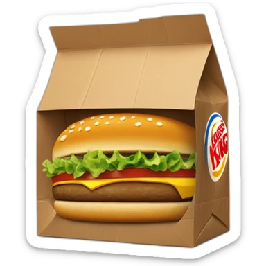 burger king cardboard bag sticker