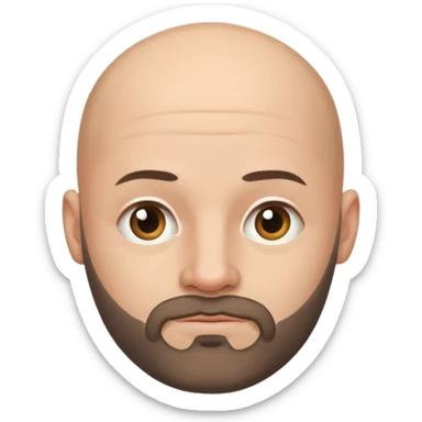 Bald with semi bearded face sticker