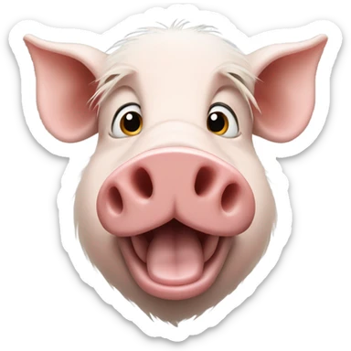 Pig head with goose beak and weasel hair sticker