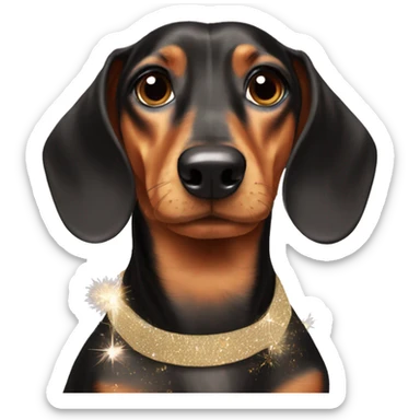 Dachshund wearing new years eve dress  sticker
