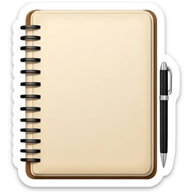daily planner agenda cream leather with open page and pen sticker