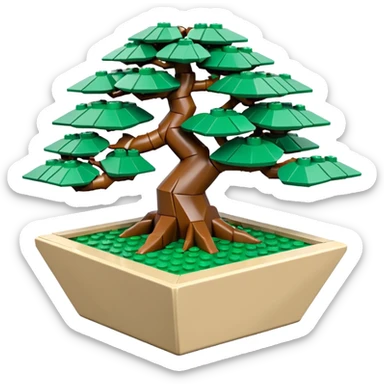 Completely Empty(new, freshly made, no tree in it) Lego bonsai pot with triangular angular faceted asymmetrical original shaped body  sticker