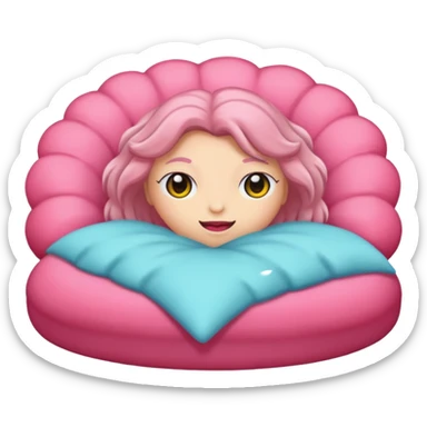 Hellrosa bett sticker