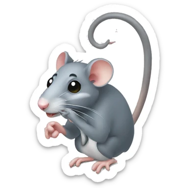 Rat on hook sticker